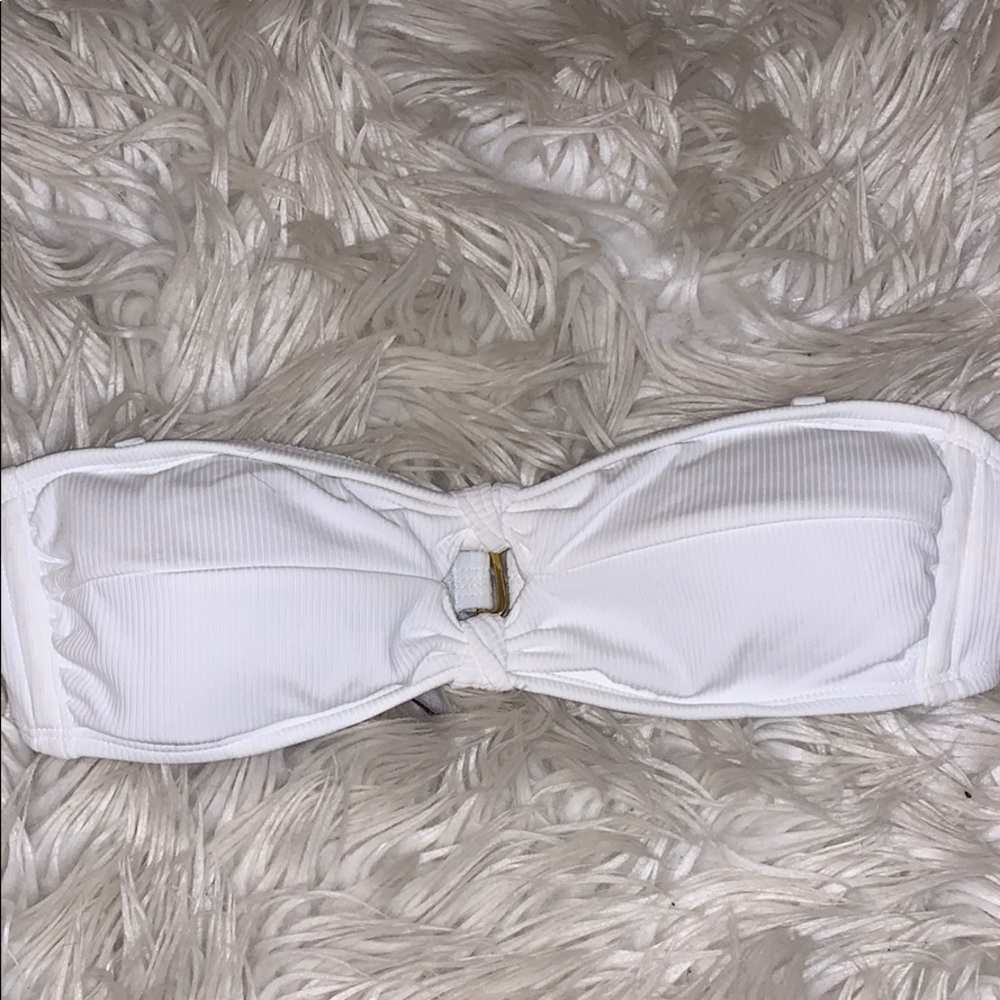 White bandeau bathing suit top